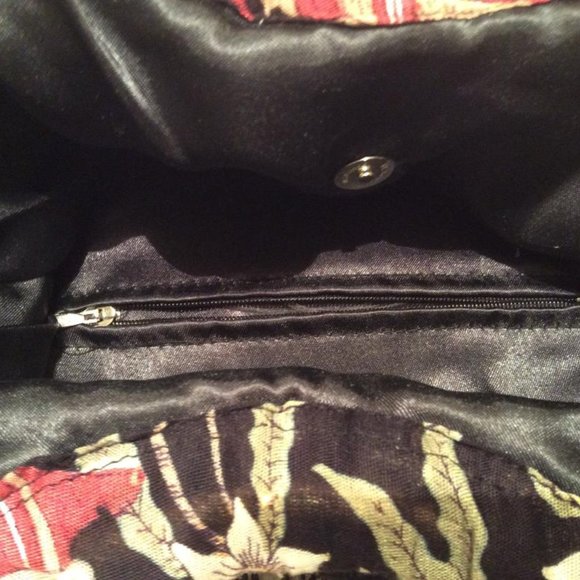 Handmade EUC Vintage Bag Bamboo Handles & 1950's sequined Auto Designs - Picture 5 of 7